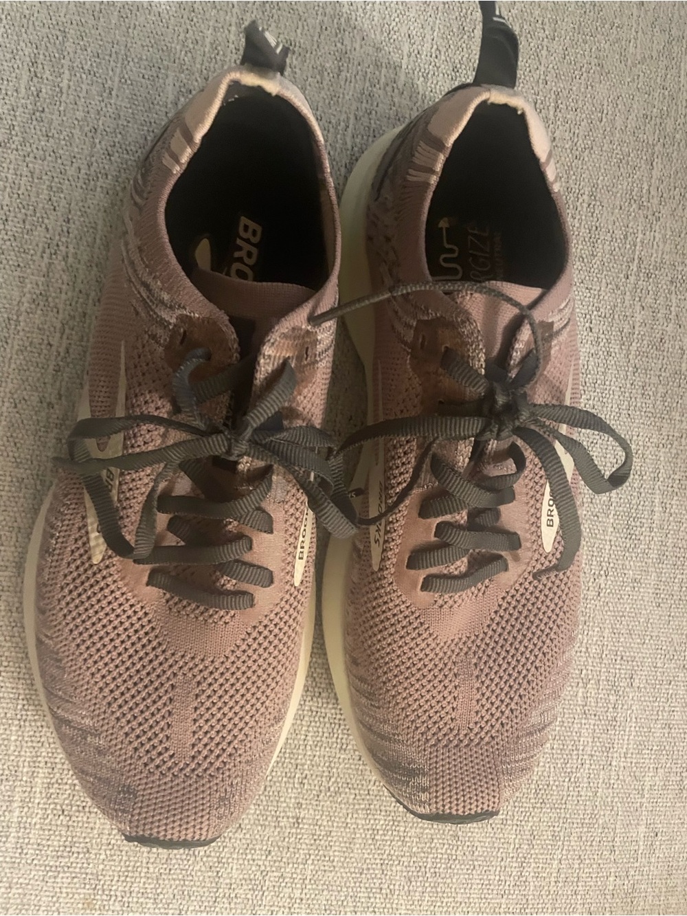 Brooks Knit Running Shoes - Dusty Rose and Cream